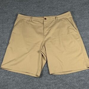 Champion Shorts 38W Khaki Flat Front Neutral Golf Travel Tennis Prep Resortwear